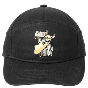 Llama Alpaca Spanish Joke Como Te Llamas 7-Panel Snapback Hat