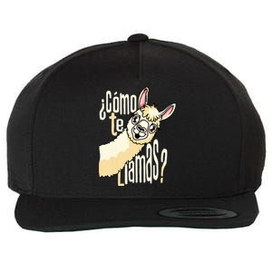 Llama Alpaca Spanish Joke Como Te Llamas Wool Snapback Cap