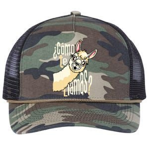 Llama Alpaca Spanish Joke Como Te Llamas Retro Rope Trucker Hat Cap