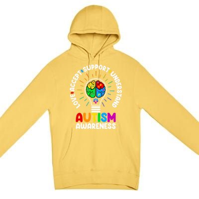 Love Accept Support Understand Autism Awareness Month Gift Premium Pullover Hoodie