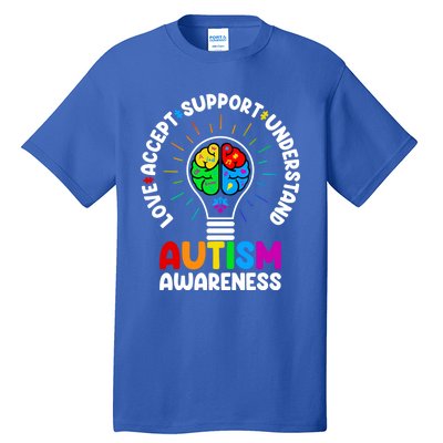 Love Accept Support Understand Autism Awareness Month Gift Tall T-Shirt