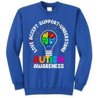 Love Accept Support Understand Autism Awareness Month Gift Tall Sweatshirt