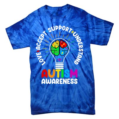 Love Accept Support Understand Autism Awareness Month Gift Tie-Dye T-Shirt