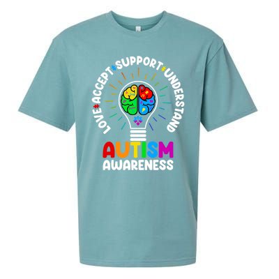 Love Accept Support Understand Autism Awareness Month Gift Sueded Cloud Jersey T-Shirt