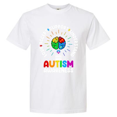 Love Accept Support Understand Autism Awareness Month Gift Garment-Dyed Heavyweight T-Shirt