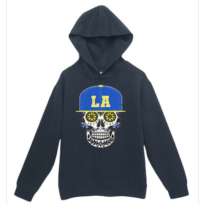 Los Angeles Sugar Skull Mexican Art Design Mexico Flag Urban Pullover Hoodie