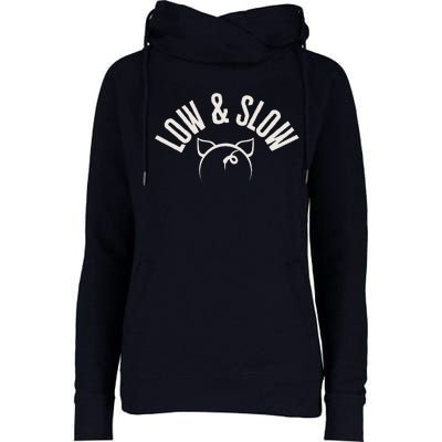 Low And Slow Meat Smoking Pork Smoking Mantra Womens Funnel Neck Pullover Hood