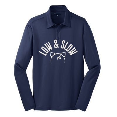 Low And Slow Meat Smoking Pork Smoking Mantra Silk Touch Performance Long Sleeve Polo