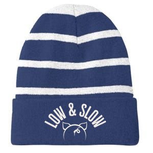 Low And Slow Meat Smoking Pork Smoking Mantra Striped Beanie with Solid Band