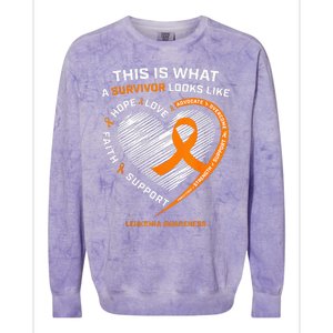 Leukemia Awareness Survivor Gifts Colorblast Crewneck Sweatshirt