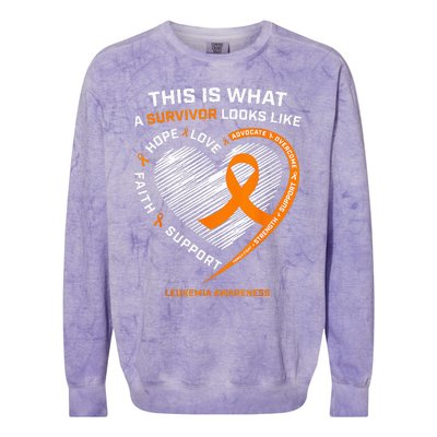 Leukemia Awareness Survivor Gifts Colorblast Crewneck Sweatshirt