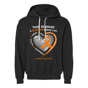 Leukemia Awareness Survivor Gifts Garment-Dyed Fleece Hoodie