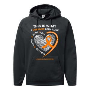 Leukemia Awareness Survivor Gifts Performance Fleece Hoodie