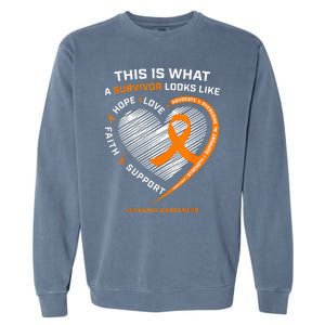 Leukemia Awareness Survivor Gifts Garment-Dyed Sweatshirt