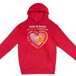 Leukemia Awareness Survivor Gifts Premium Pullover Hoodie