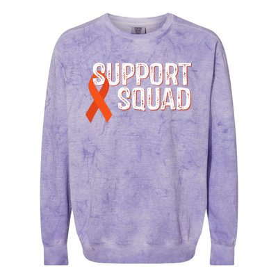 Leukemia Awareness Support Squad Colorblast Crewneck Sweatshirt