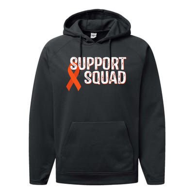 Leukemia Awareness Support Squad Performance Fleece Hoodie