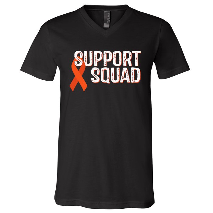 Leukemia Awareness Support Squad V-Neck T-Shirt