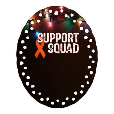 Leukemia Awareness Support Squad Ceramic Oval Ornament