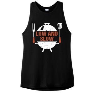 Low And Slow Bbq Grill Barbecue Cute Gift Ladies PosiCharge Tri-Blend Wicking Tank