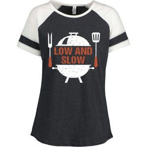 Low And Slow Bbq Grill Barbecue Cute Gift Enza Ladies Jersey Colorblock Tee