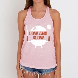 Low And Slow Bbq Grill Barbecue Cute Gift Women's Knotted Racerback Tank