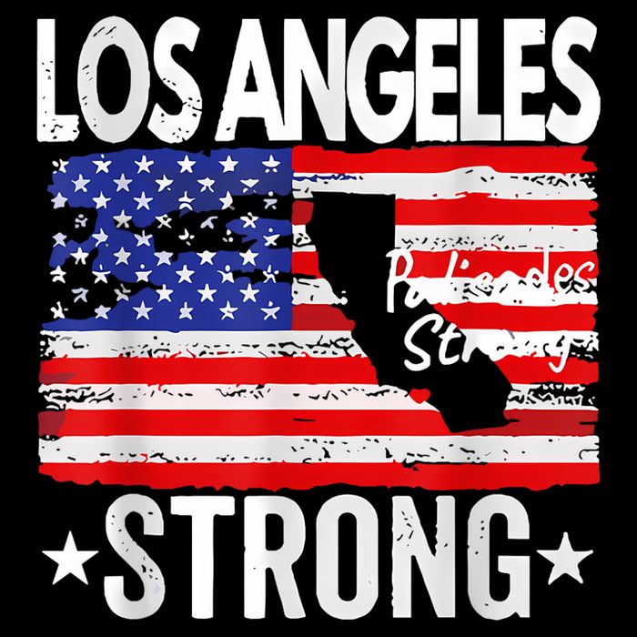 Los Angeles Strong Palisades Strong Flag Drawstring Bag