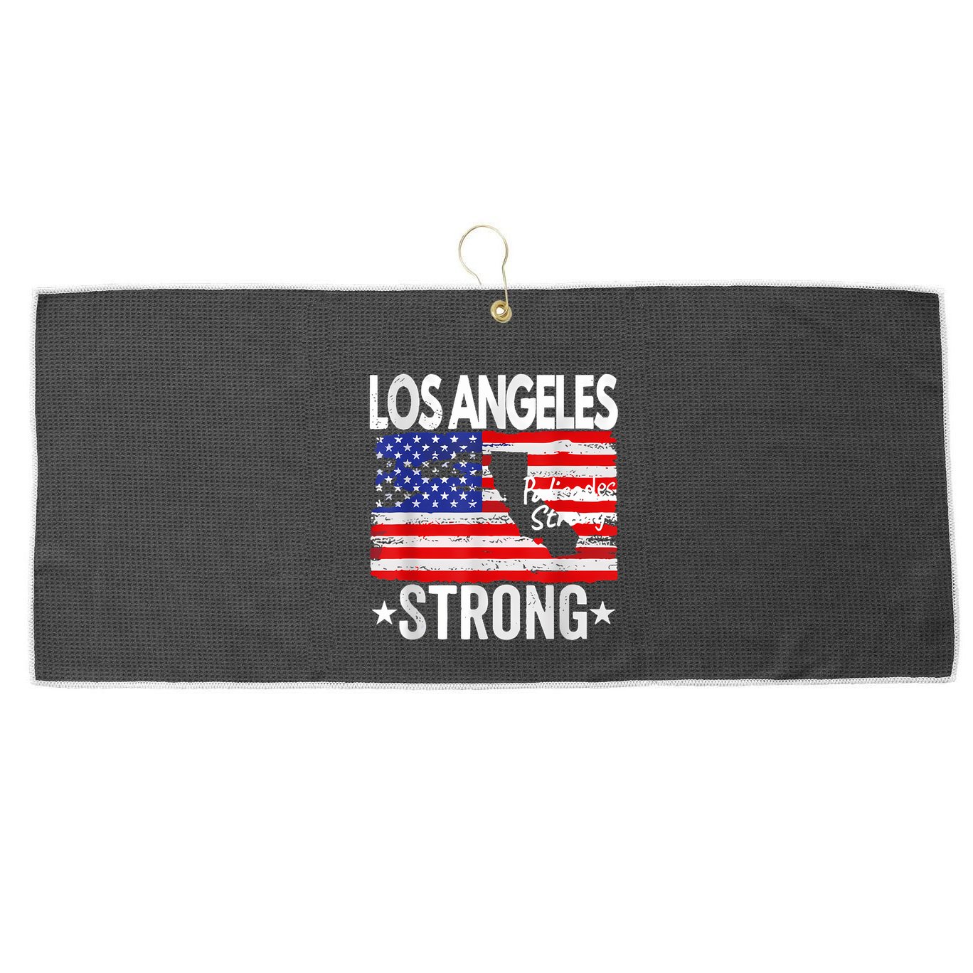 Los Angeles Strong Palisades Strong Flag Large Microfiber Waffle Golf Towel