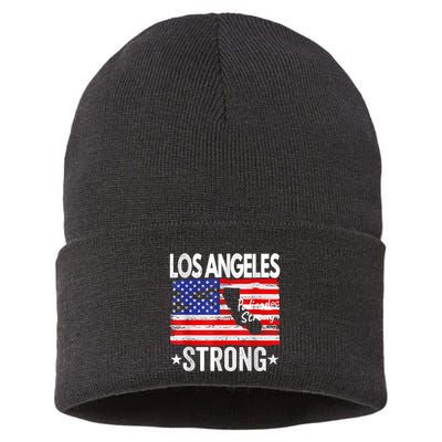 Los Angeles Strong Palisades Strong Flag Sustainable Knit Beanie