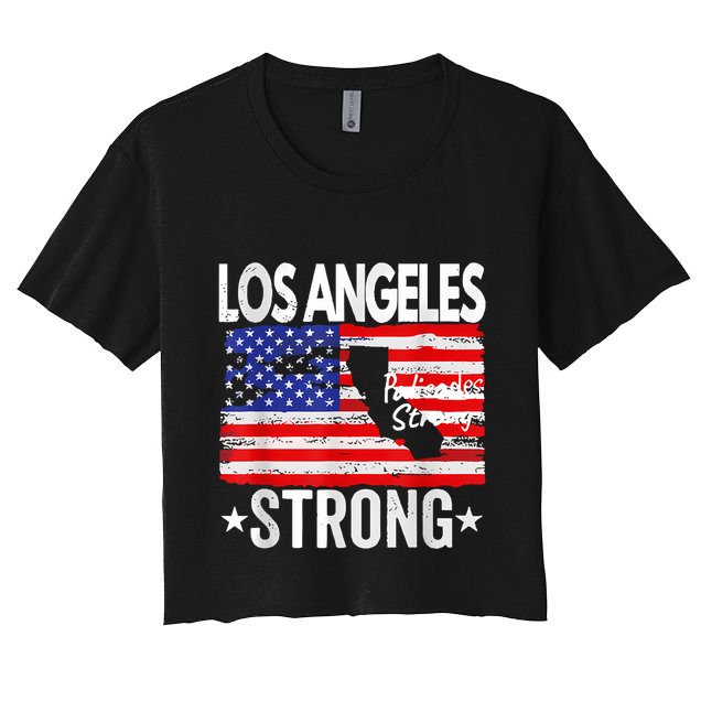 Los Angeles Strong Palisades Strong Flag Crop Top