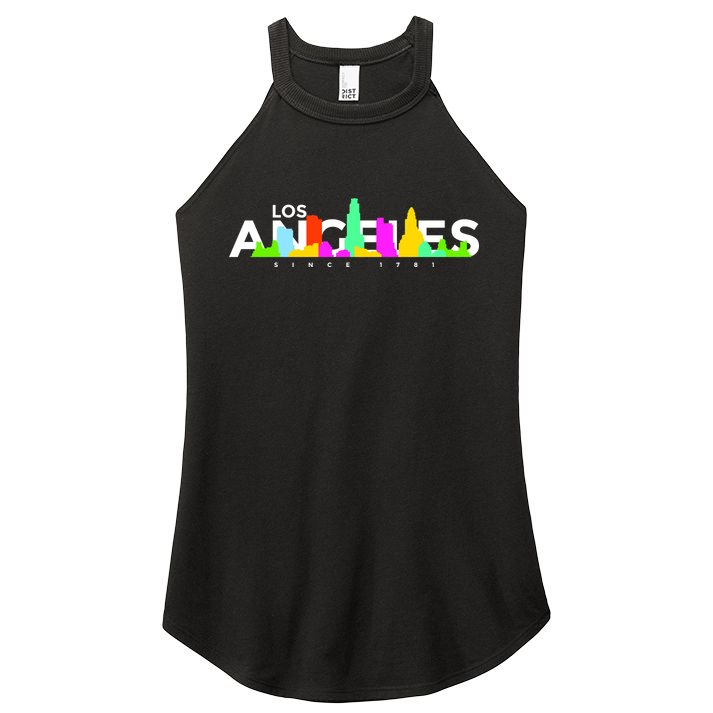 Los Angeles Skyline Since 1781 Women's Perfect Tri Rocker Tank
