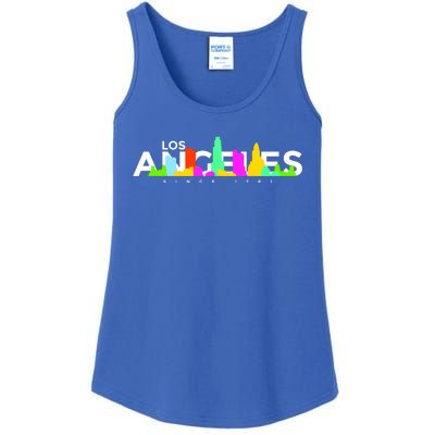 Los Angeles Skyline Since 1781 Ladies Essential Tank