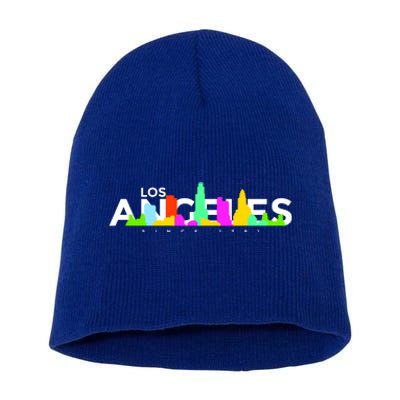 Los Angeles Skyline Since 1781 Short Acrylic Beanie