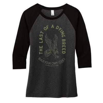 Legacy American Sage And Army Green Women's Tri-Blend 3/4-Sleeve Raglan Shirt