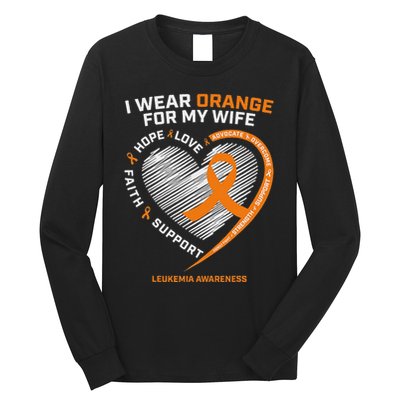 Leukemia Awareness S Wife Husband Leukemia Long Sleeve Shirt