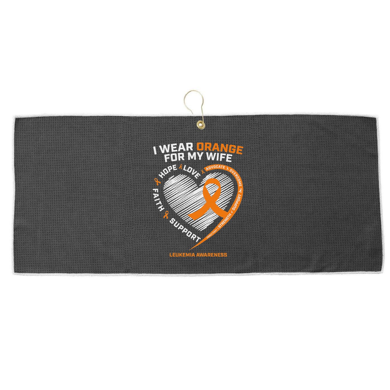 Leukemia Awareness S Wife Husband Leukemia Large Microfiber Waffle Golf Towel
