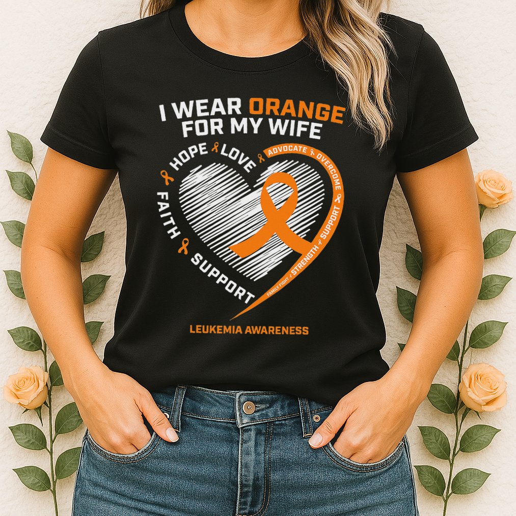 Leukemia Awareness S Wife Husband Leukemia Womens T-Shirt