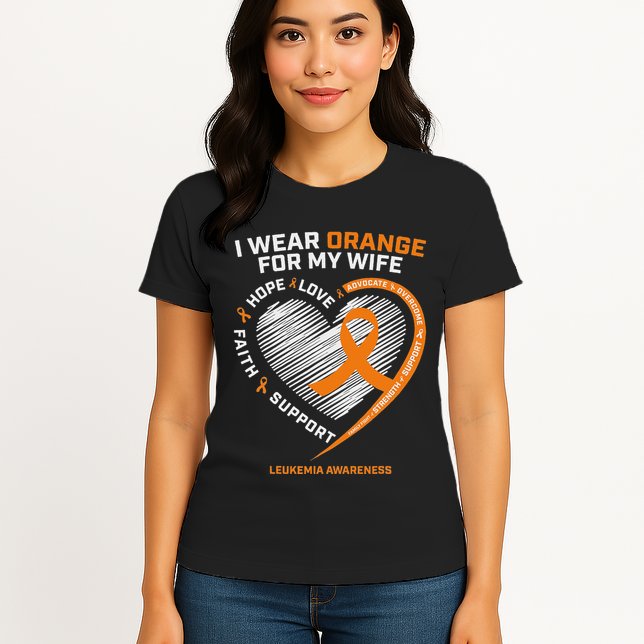 Leukemia Awareness S Wife Husband Leukemia Womens T-Shirt