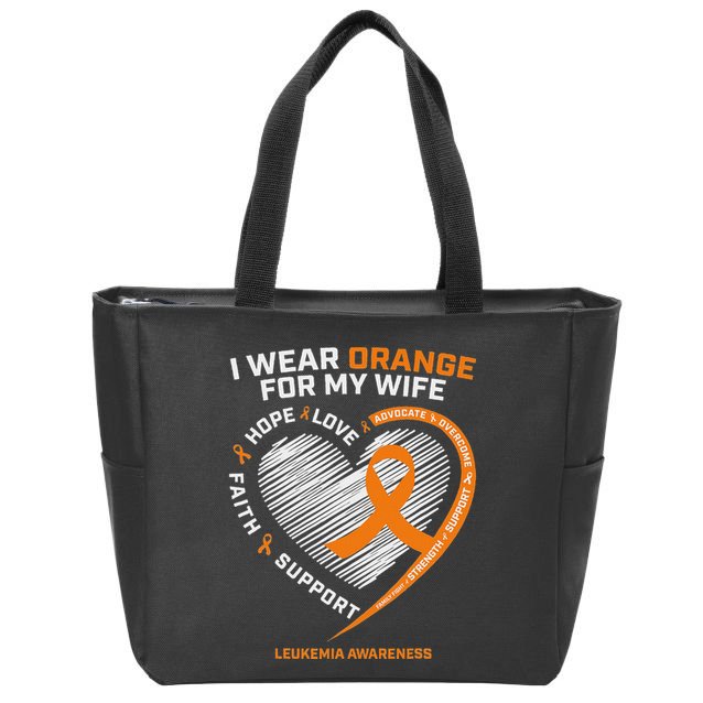 Leukemia Awareness S Wife Husband Leukemia Zip Tote Bag