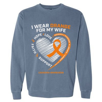 Leukemia Awareness S Wife Husband Leukemia Garment-Dyed Sweatshirt