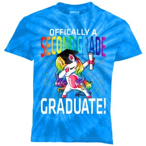 Ly A Second Grade Graduate Unicorn Gift Kids Tie-Dye T-Shirt