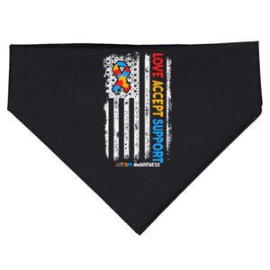 Love Accept Support Autism awareness USA-Made Doggie Bandana