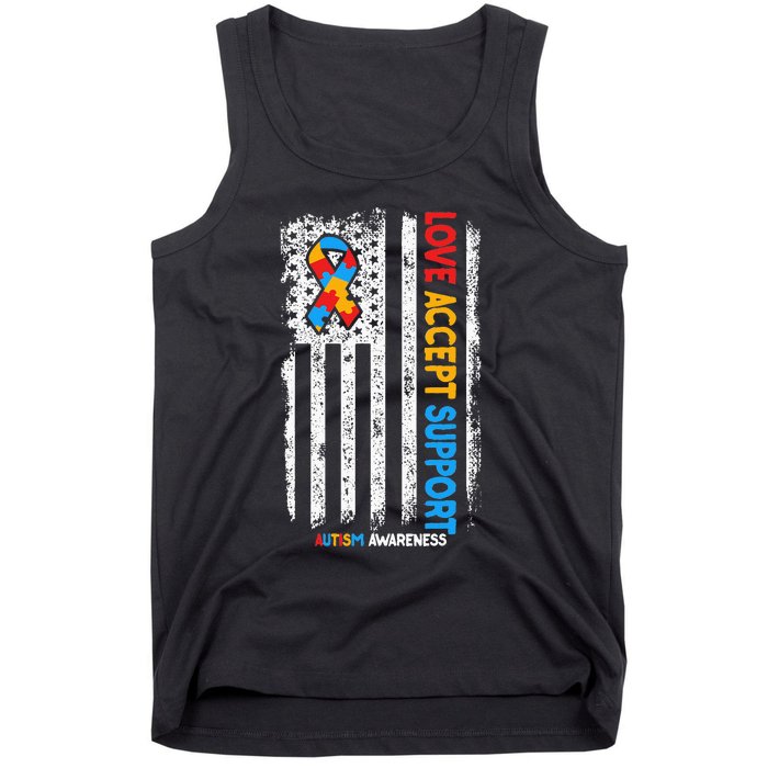 Love Accept Support Autism awareness Tank Top