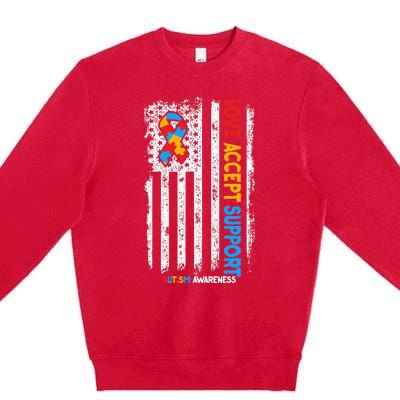 Love Accept Support Autism awareness Premium Crewneck Sweatshirt