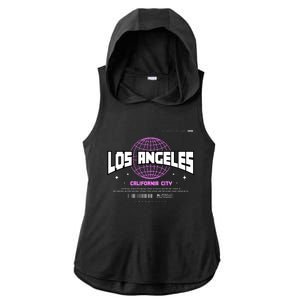 Los Angeles Slogan Retro Style Ladies PosiCharge Tri-Blend Wicking Draft Hoodie Tank