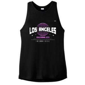 Los Angeles Slogan Retro Style Ladies PosiCharge Tri-Blend Wicking Tank