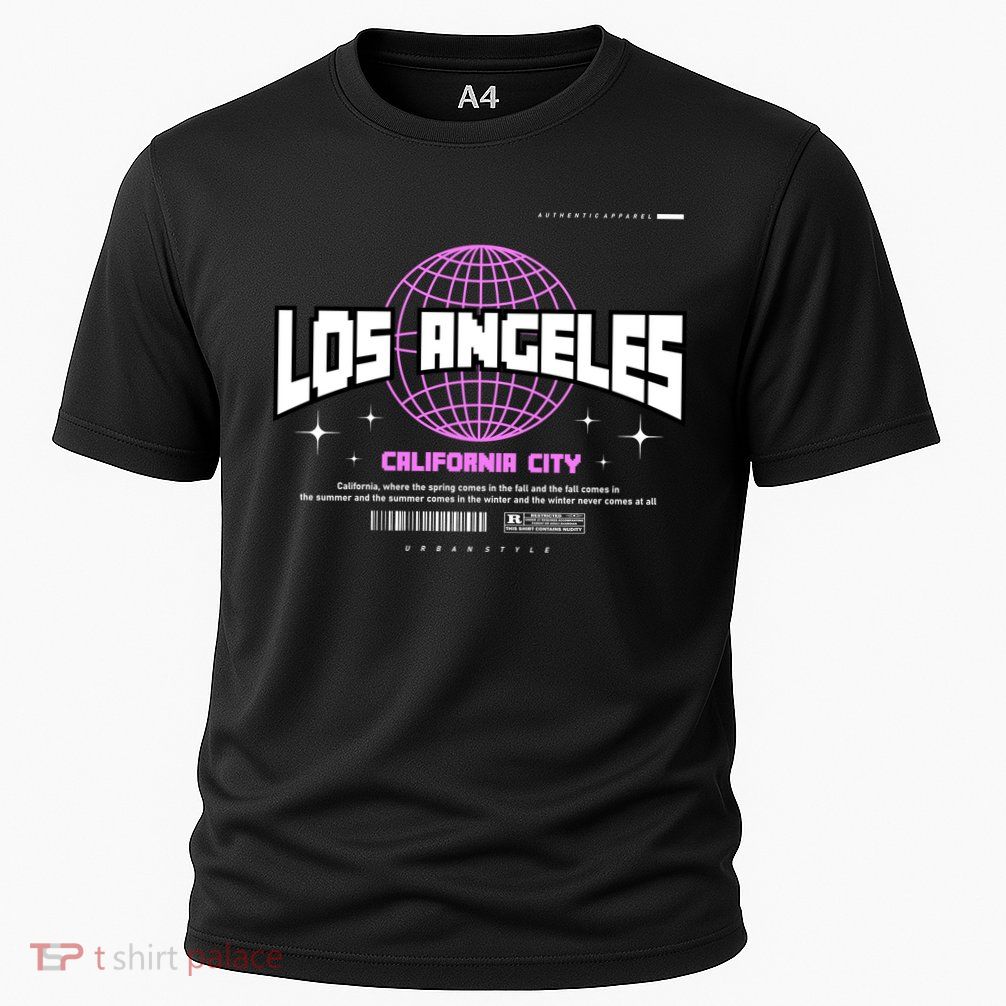 Los Angeles Slogan Retro Style Performance Shirt