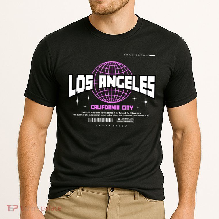 Los Angeles Slogan Retro Style Performance Shirt