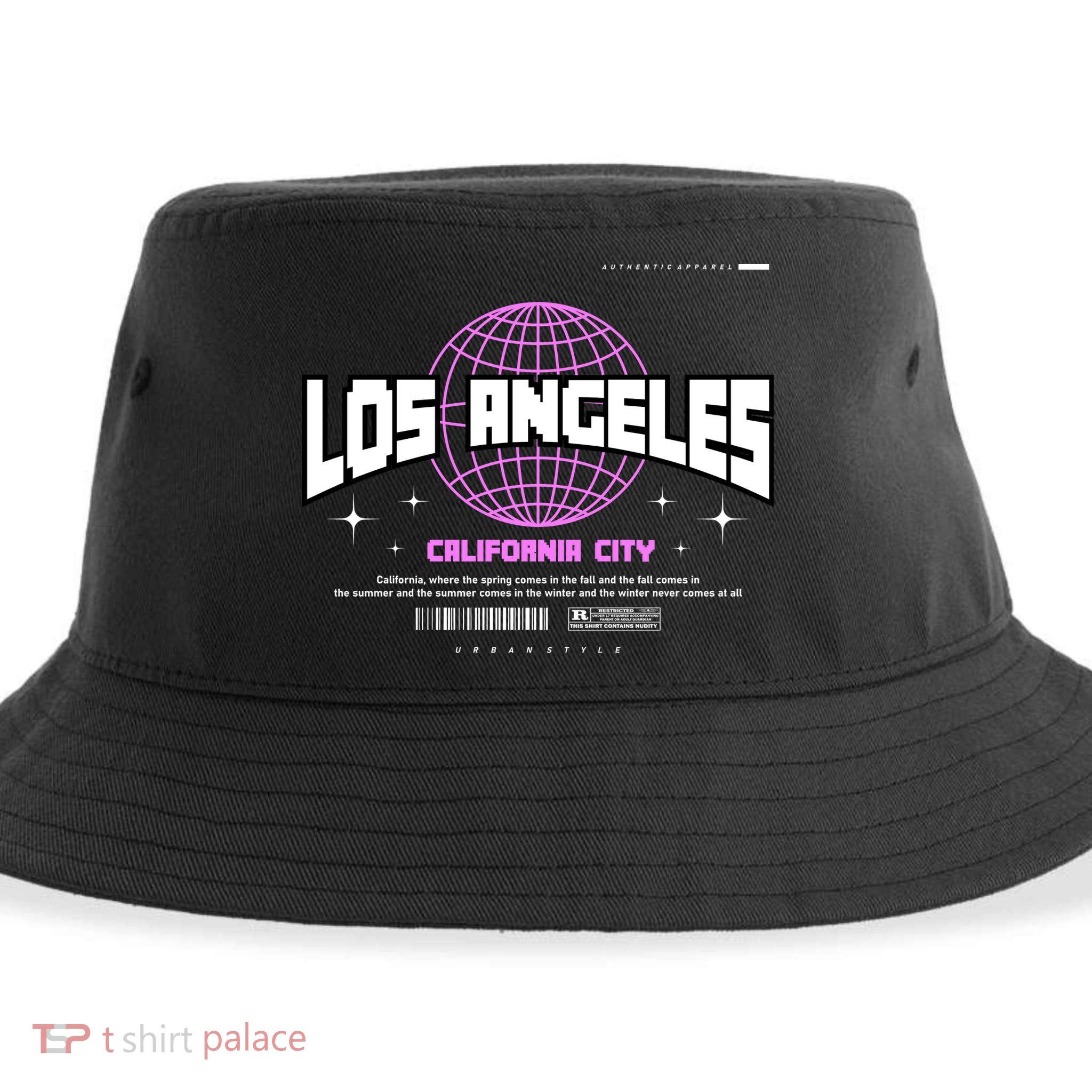 Los Angeles Slogan Retro Style Sustainable Bucket Hat
