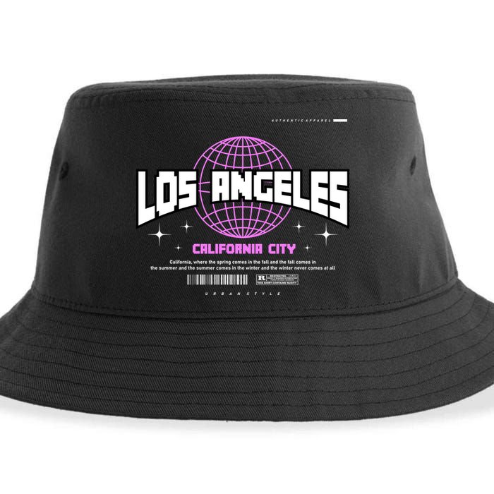 Los Angeles Slogan Retro Style Sustainable Bucket Hat